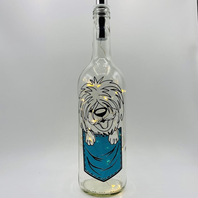 Old English Sheepdog bottle light, OES, dog lover gift