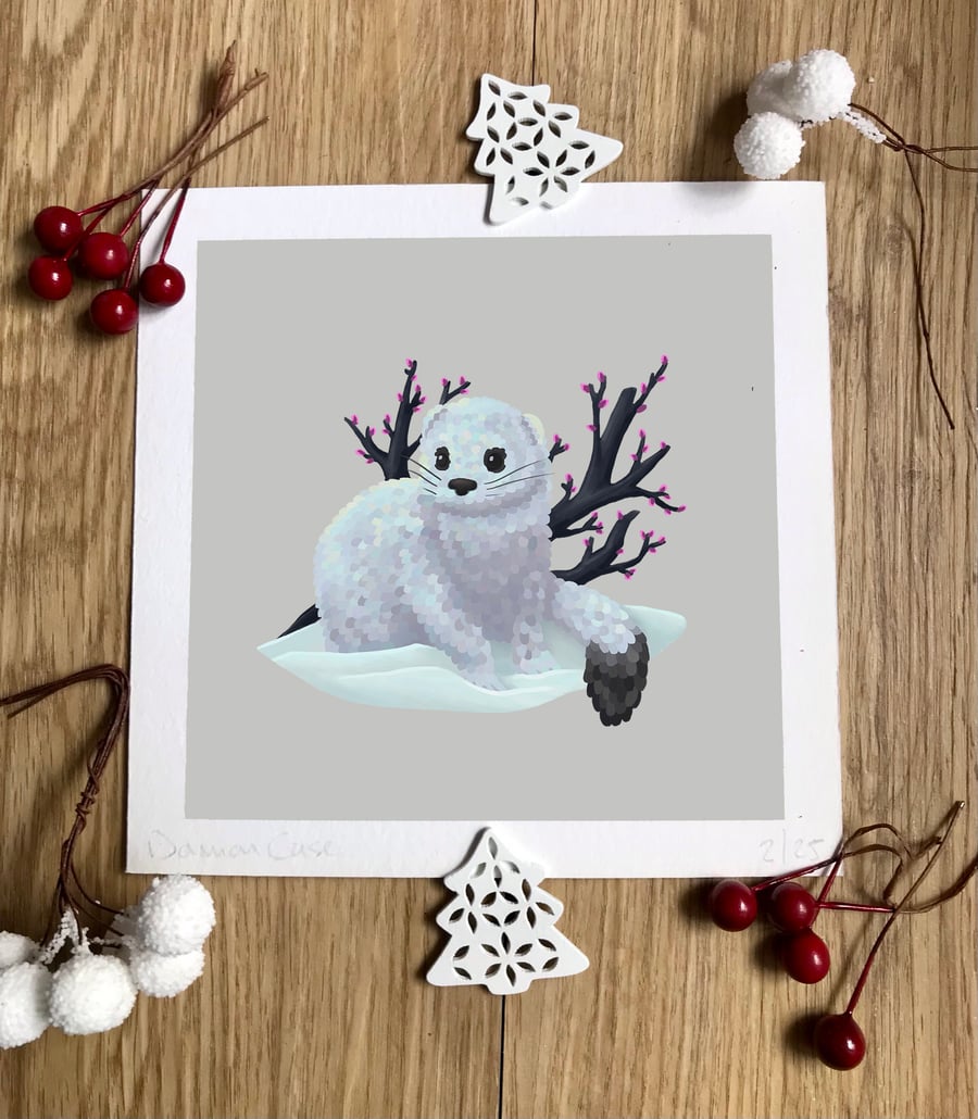 Winter Ermine Art Print