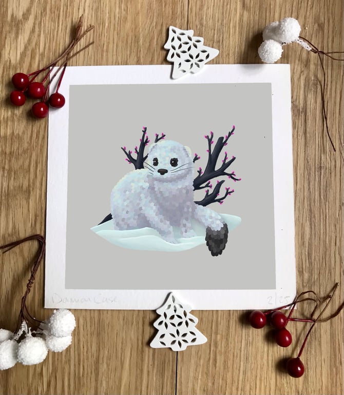 Winter Ermine Art Print