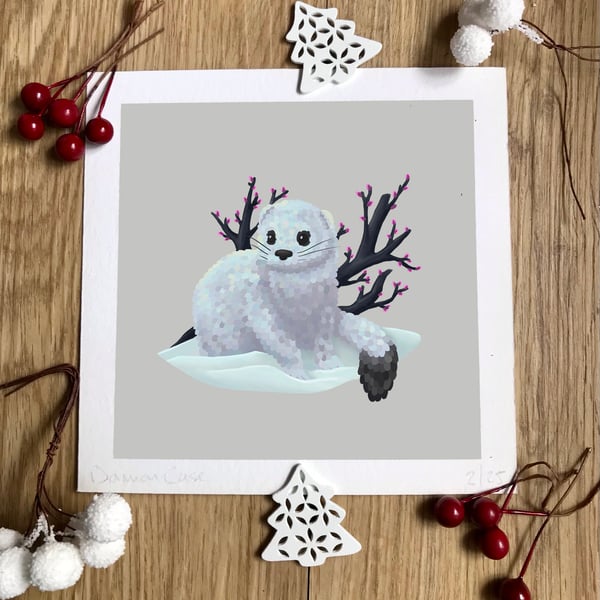 Winter Ermine Art Print