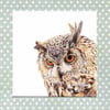 Owl Greetings Card, Eagle Owl