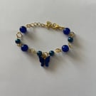 Älskade - deep midnight blue adjustable butterfly bracelet 