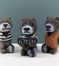 Hand Carved 'Bad Raccoons' Wooden Decoration
