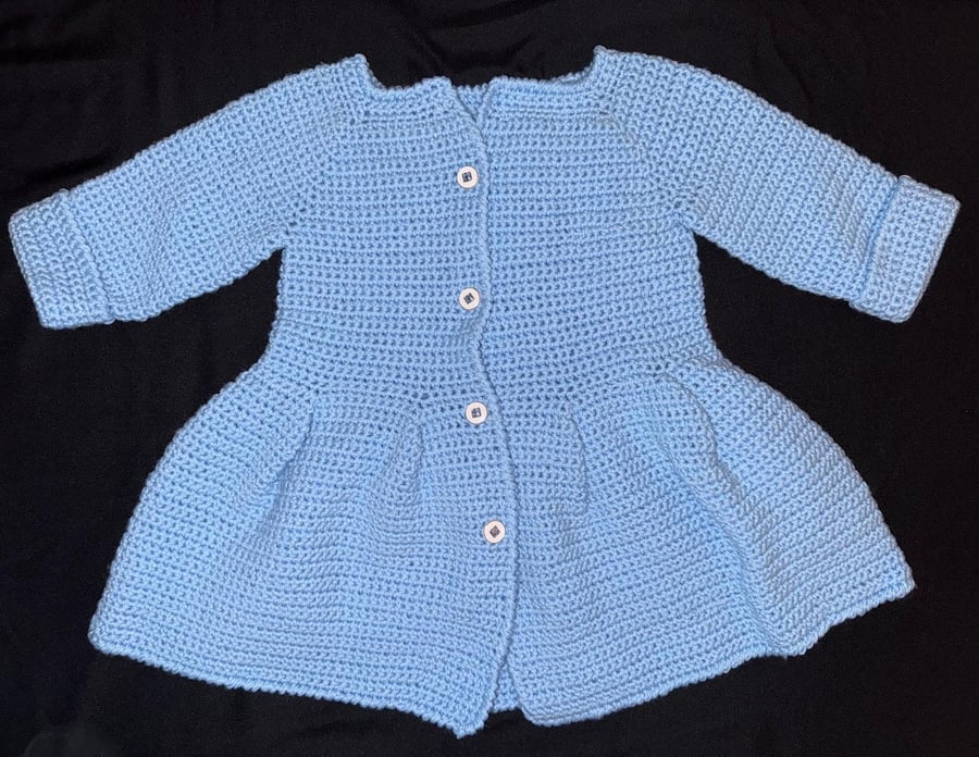 Handmade Crochet Baby Cardigan – Baby Blue