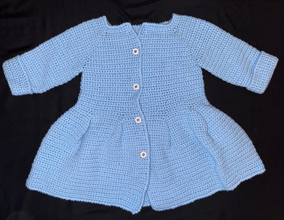 Handmade Crochet Baby Cardigan – Baby Blue