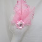 Pale Candy Pink Regency Ostrich Feather Clip – Vintage Headpiece