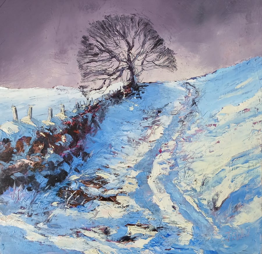 Winter Tree, Yorkshire Moors Original oil painting 