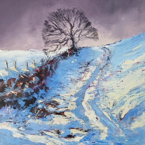 Winter Tree, Yorkshire Moors Original oil painting 
