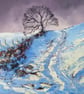Winter Tree, Yorkshire Moors Original oil painting 