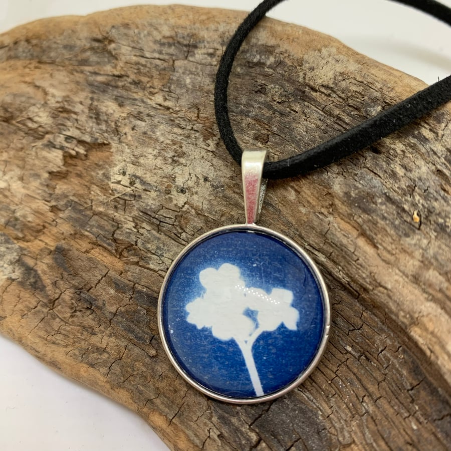 Flower (no2) Cyanotype Pendant Necklace