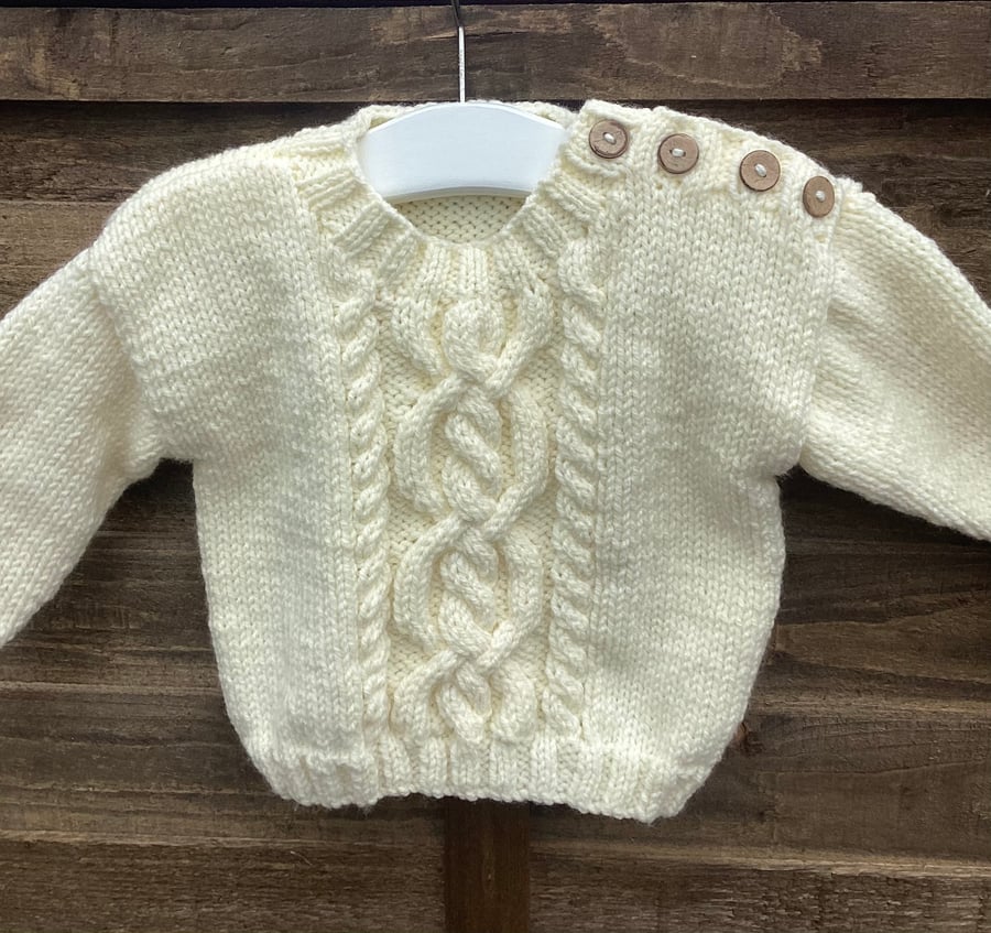 Baby cream aran jumper