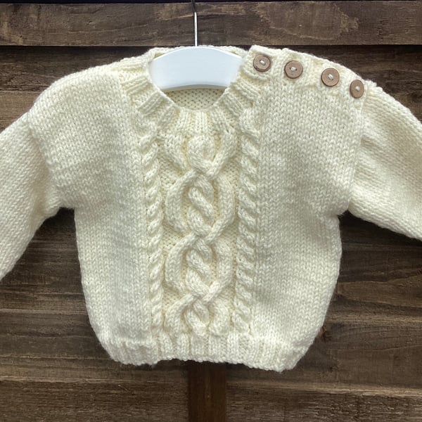 Baby cream aran jumper