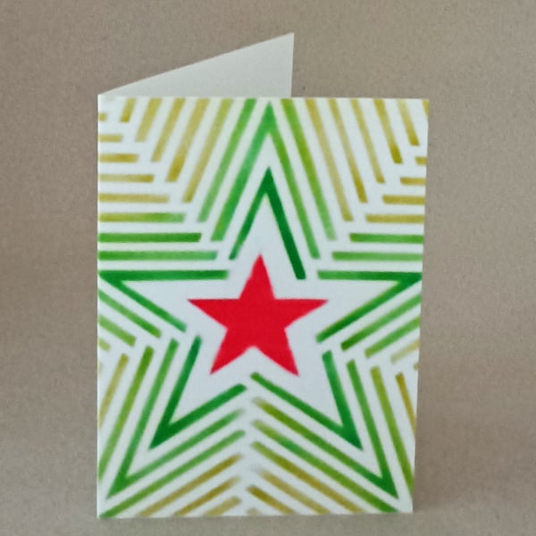 Starburst handmade star Christmas card blank inside