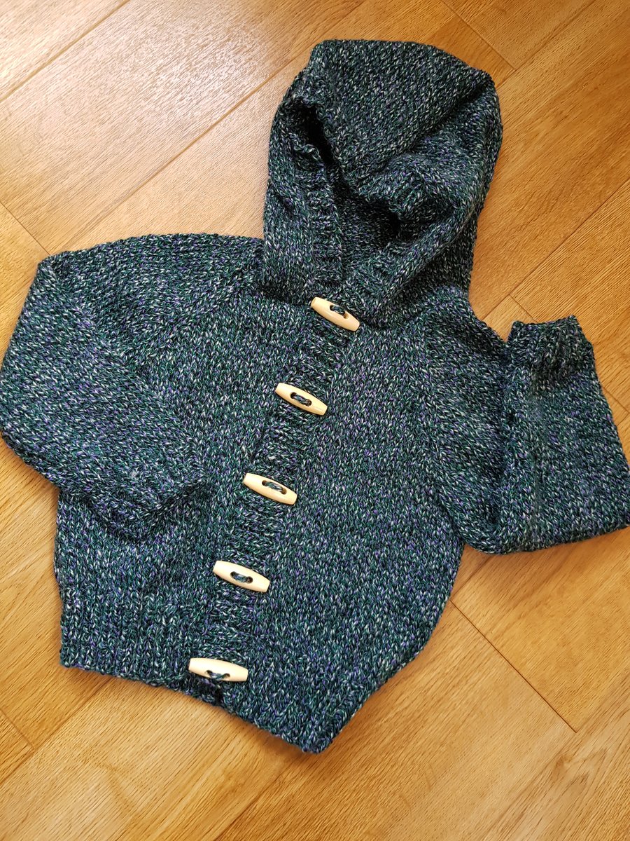  Child's Hand Knitted Hooded Cardigan 20"