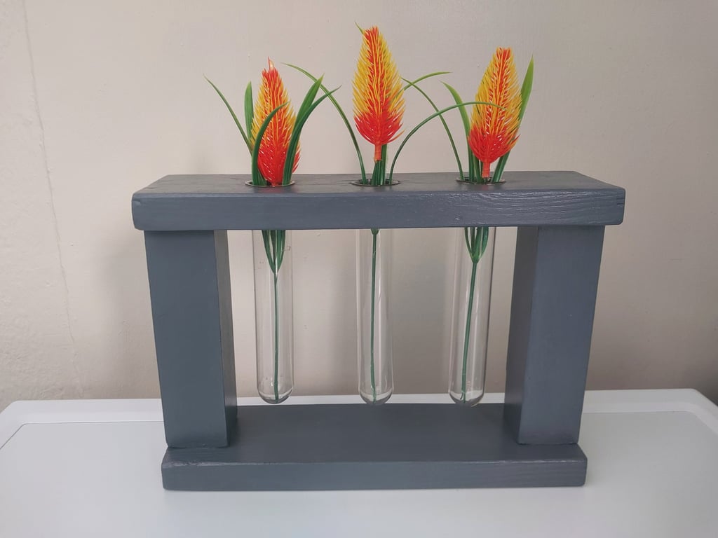 Triple Test tube flower stem holder stand