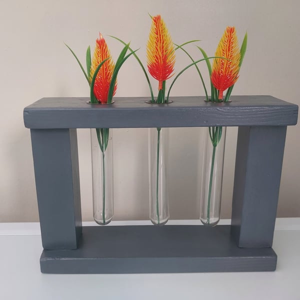 Triple Test tube flower stem holder stand