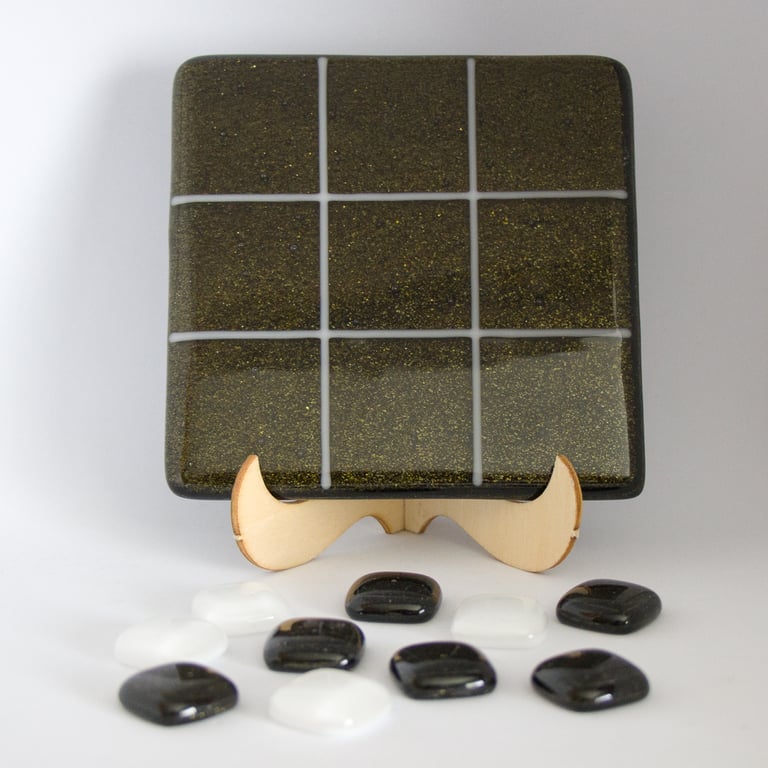 OXO Game in Bronze Fused Glass - 8064