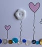 Birthday Card - Flowers, Hearts and Sequins - Turquoise and Pink - Image 10