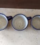 Gorgeous heart decorated blue stoneware mugs with teapot - Image 9
