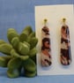 Long Marbled Drop Earrings