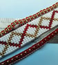Red white gold beaded Loom bracelet
