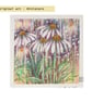 Miniature - Echinacea Coneflowers drawing, original art, original floral mini - Image 2