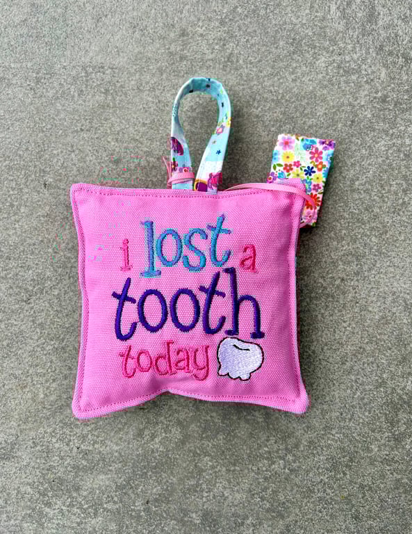 Pink Tooth Cushion with mini Tooth Purse