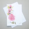 hand painted rose original art blank greetings card.( ref FA89 C1 )