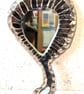 Sweet, hand-held, ceramic framed mirrors with beautiful cotton fabric backing - Image 1