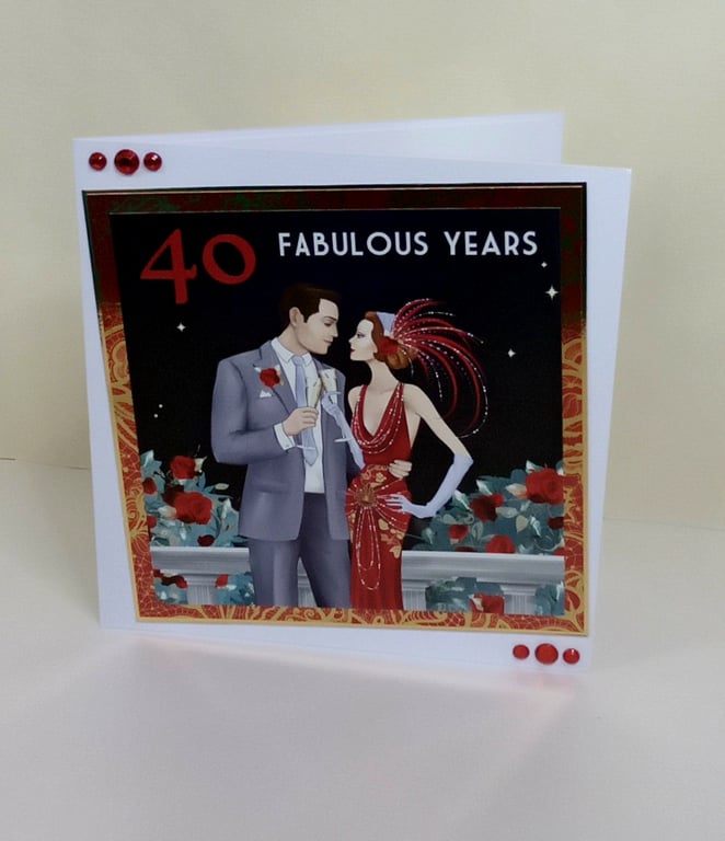 Ruby Wedding Anniversary Card