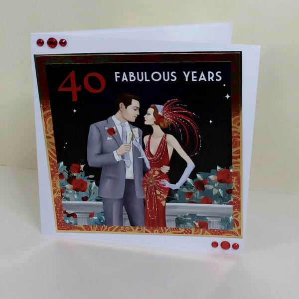 Ruby Wedding Anniversary Card