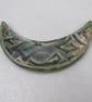 Forest Green Celtic Ceramic Crescent Bib Pendant - Image 1