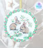 Rabbit mixed media hanging decoration. Rabbit ornament. Rabbit decoration. - Image 4