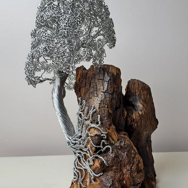 Beautiful Mini Wire Tree of Life on a hand carv... - Folksy