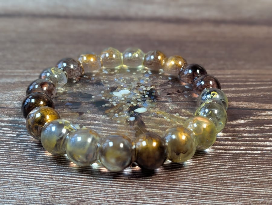 Coffee & Caramel Galaxy Geode Bubble Tray