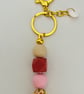 Keyring  or bag charm in pink and beige  tones  - Image 2