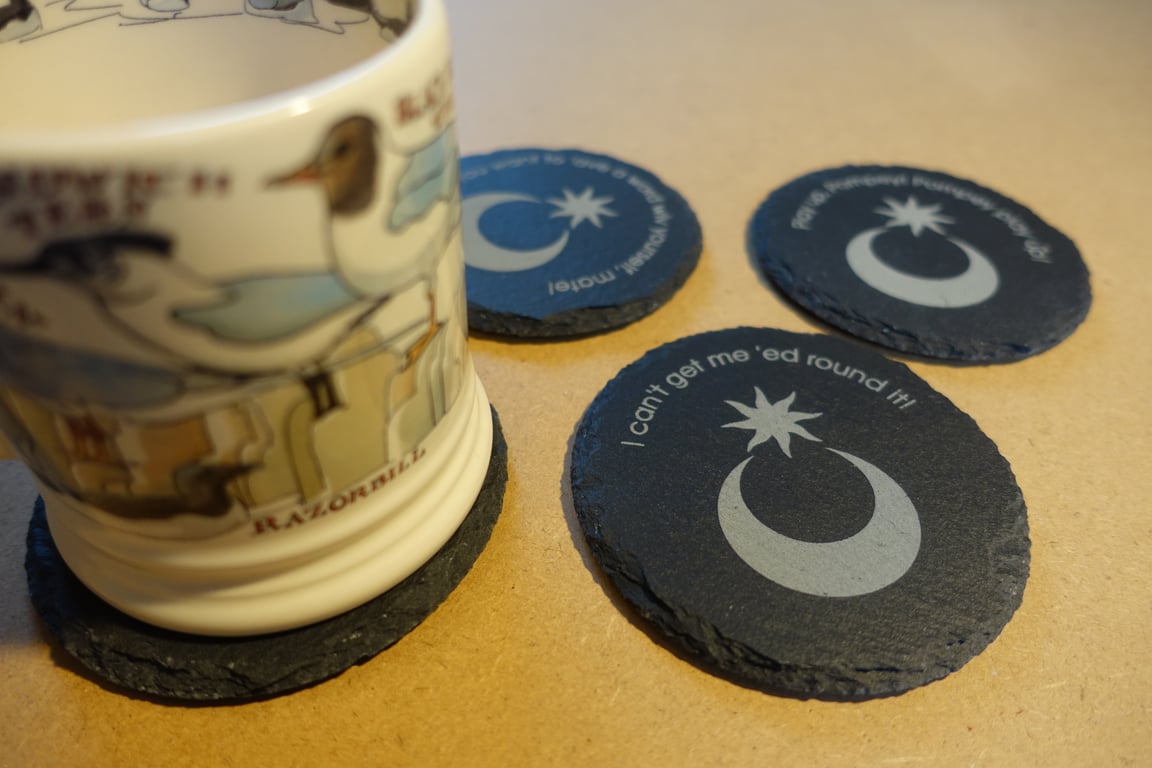 Set of 4 slate coasters, with a Portsmouth theme