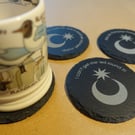 Set of 4 slate coasters, with a Portsmouth theme