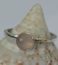 Sterling Silver Ring with Rose Quartz Gemstone, Hallmarked, size O   - Image 3