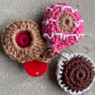 Cookie cluster; quirky bag charm with trolley token