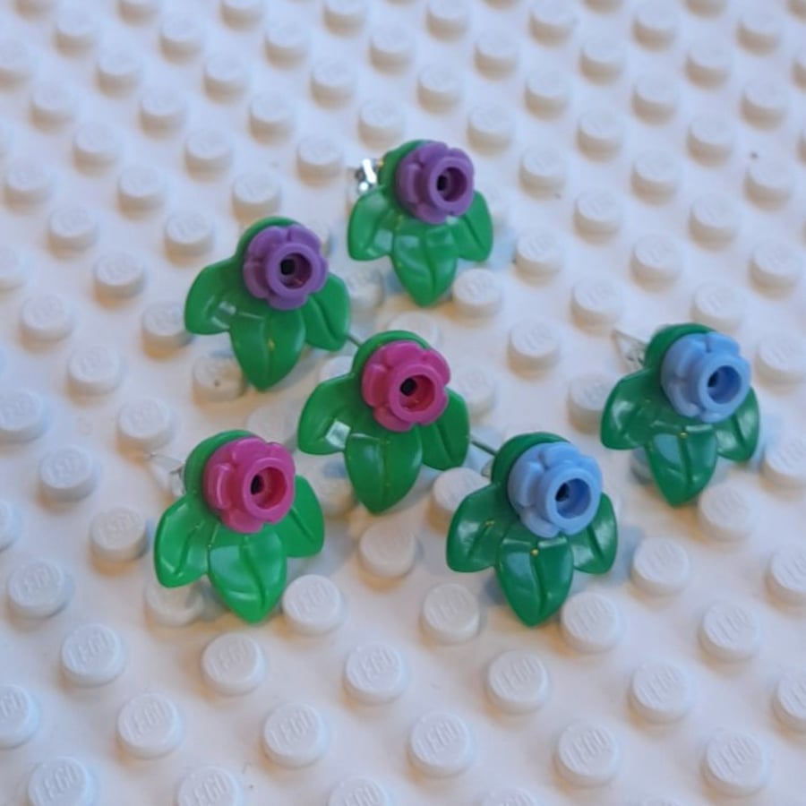 Lego Flower Stud Earrings