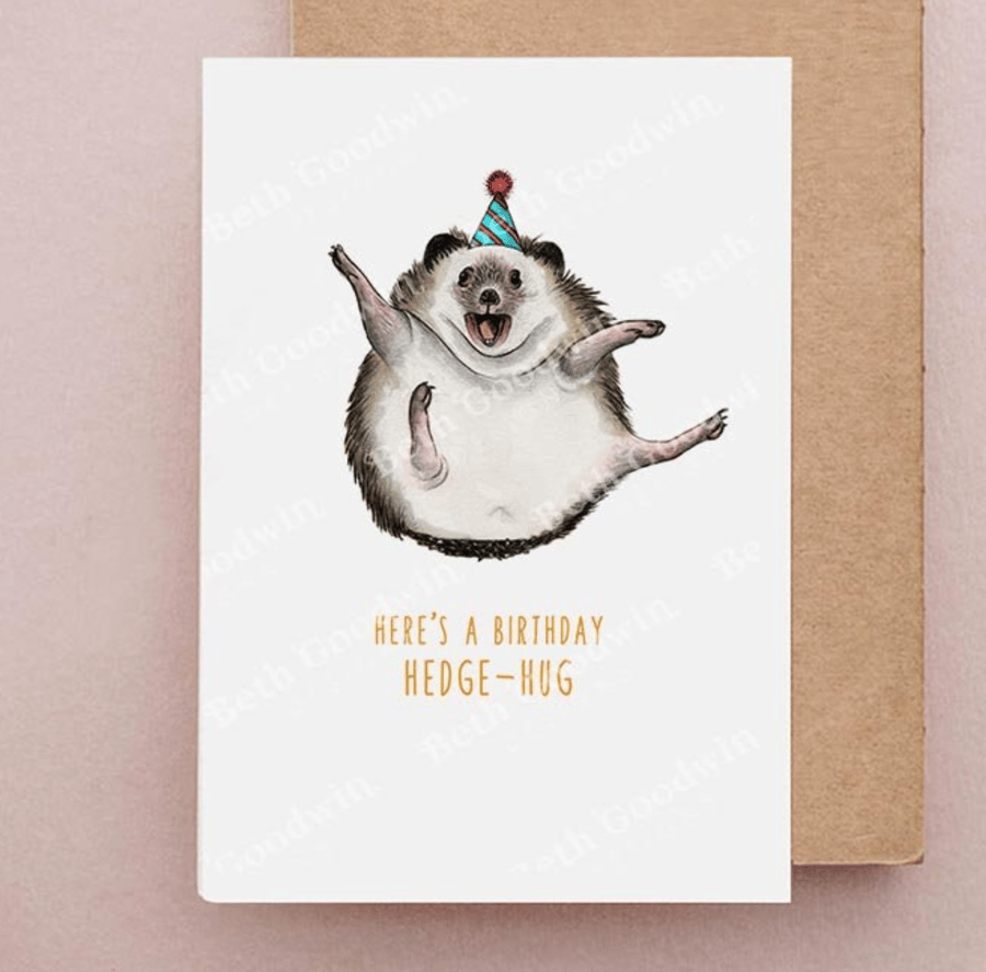 Handmade Wildlife Greetings Card - Hedgehog Handmade Wildlife Greetings Card - Hedgehog