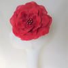 Dark Ruby Red Oversized Rose Vintage Retro Rockabilly Hair Flower Fascinator