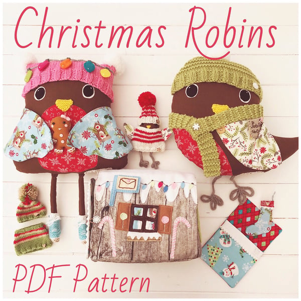 Digital PDF Sewing Pattern for Christmas Robin ... - Folksy