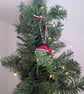 Embroidered hanging Chameleon for the christmas tree, fun playful decoration - Image 6