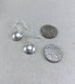 Hammered Sterling Silver Dome Dangle Earrings - Image 4