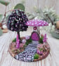 Miniature Mushroom Fairy House - Purple
