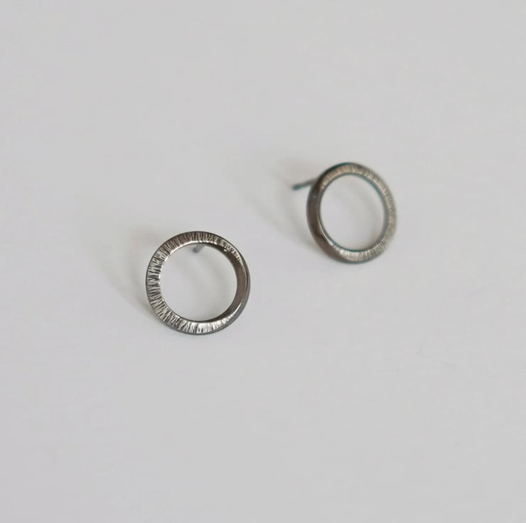 Crescent Moon Circle Earrings, Sterling Silver,... - Folksy