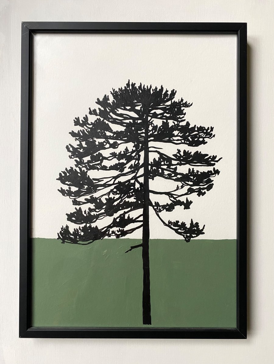 Scots Pine no.85, Original Artwork, A4 size, Green