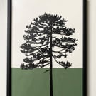 Scots Pine no.85, Original Artwork, A4 size, Green